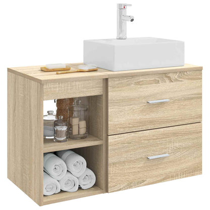 Badezimmermöbel-Set 2 stk. Sonoma-Eiche Holzwerkstoff