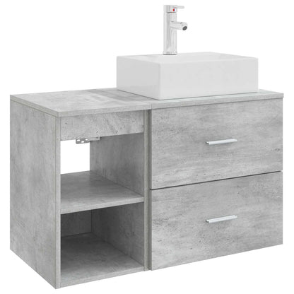 Badezimmermöbel-Set 2 stk. Betongrau Holzwerkstoff