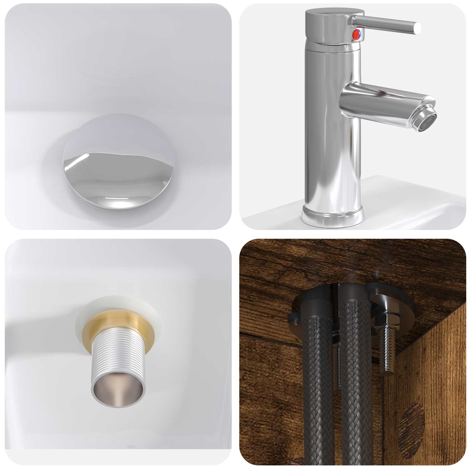 Badezimmermöbel-Set 2 pcs Geräucherte Eiche Holzwerkstoff