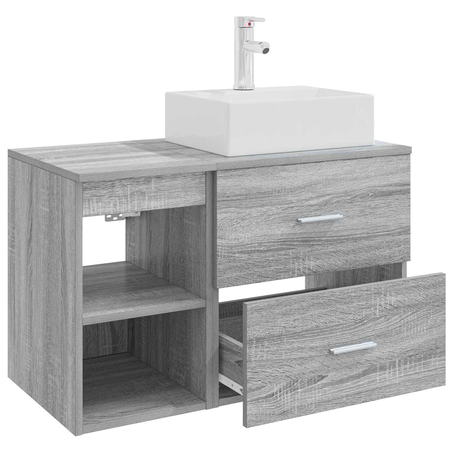 Badezimmermöbel-Set 2 pcs Grau Sonoma Holzwerkstoff