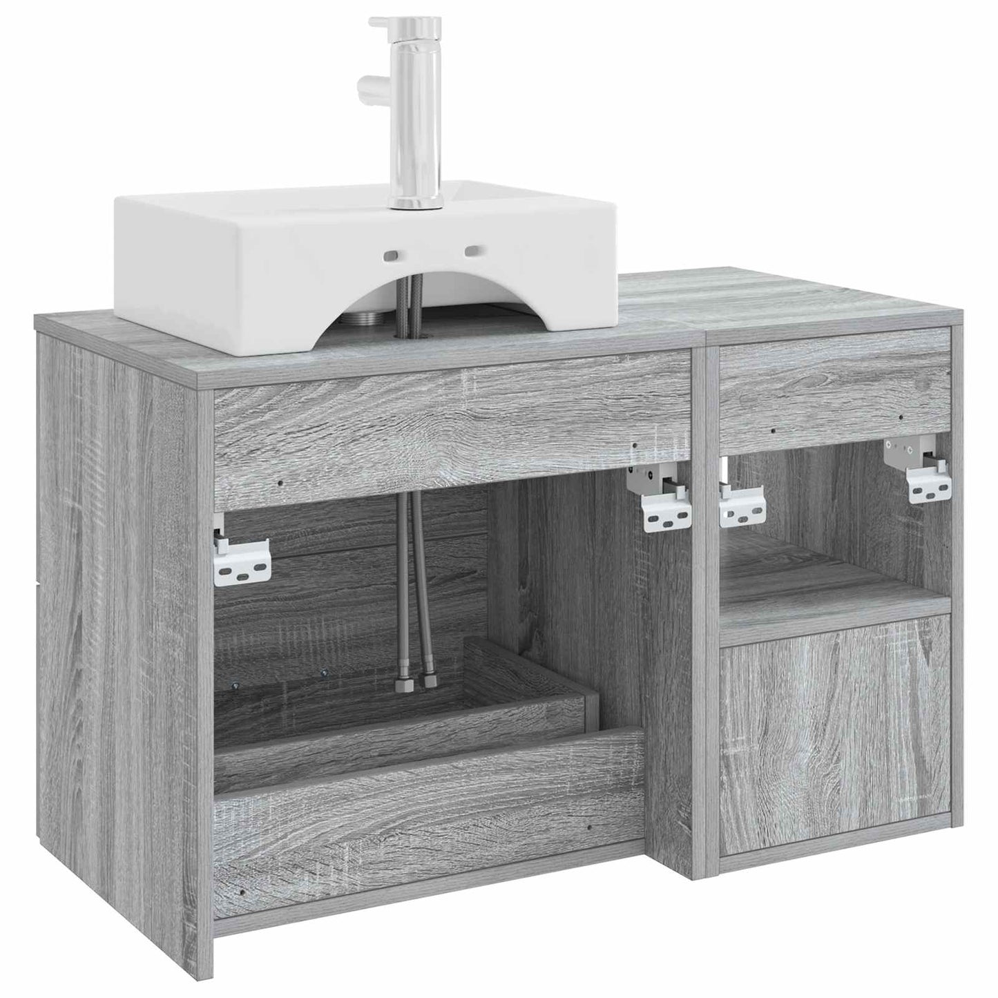 Badezimmermöbel-Set 2 pcs Grau Sonoma Holzwerkstoff