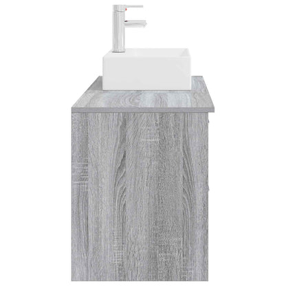 Badezimmermöbel-Set 2 stk. Grau Sonoma Holzwerkstoff