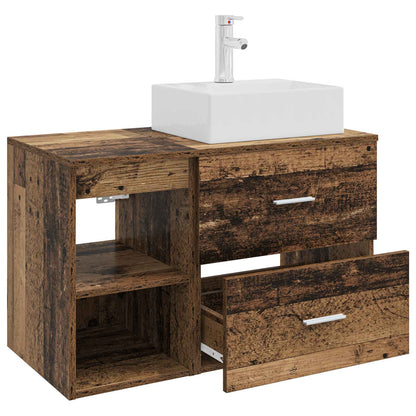 Badezimmermöbel-Set 2 stk. Altholz Holzwerkstoff