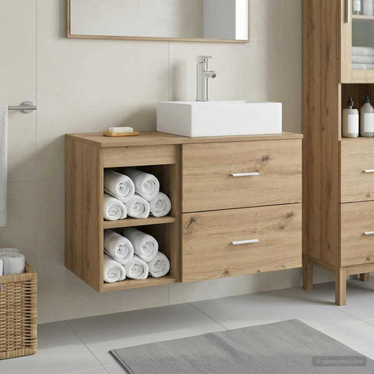 Badezimmermöbel-Set 2 Stk. Artisan-Eiche Holzwerkstoff