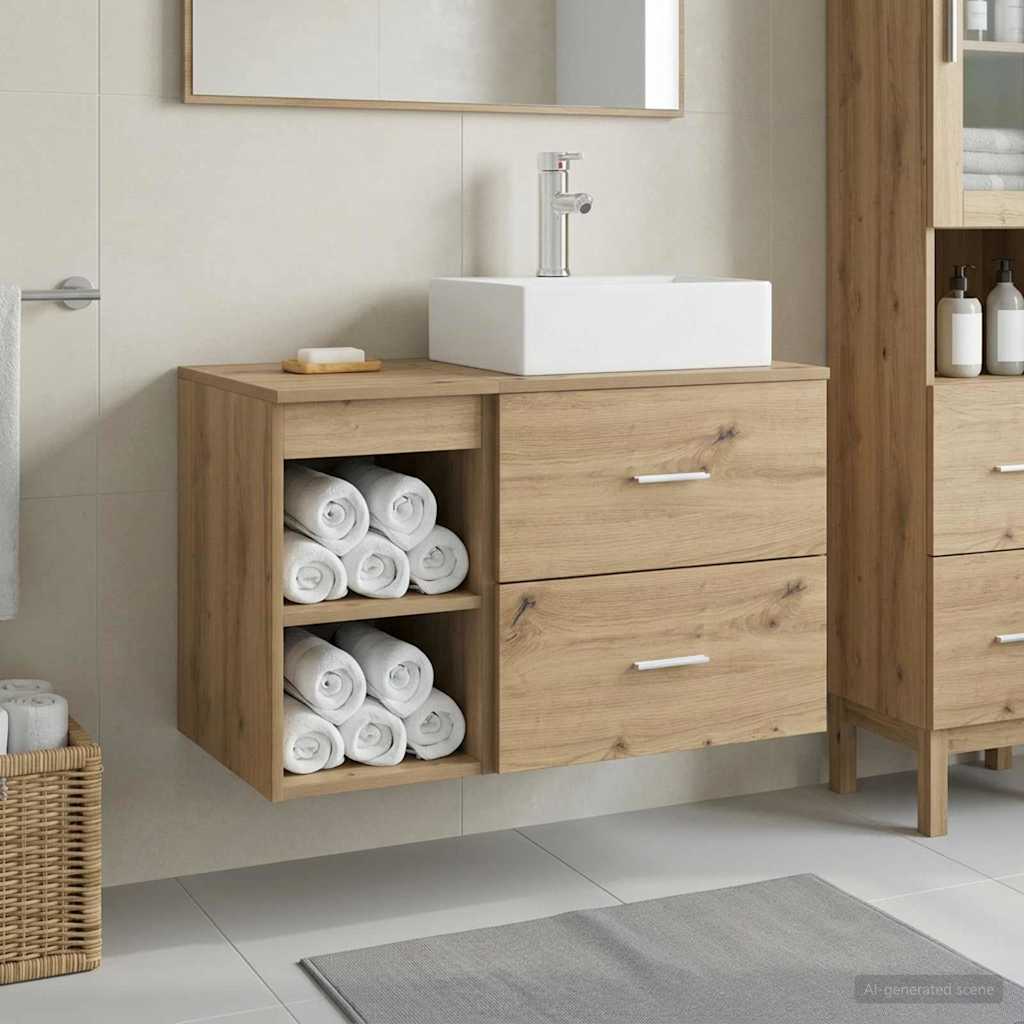 Badezimmermöbel-Set 2 stk. Artisan-Eiche Holzwerkstoff