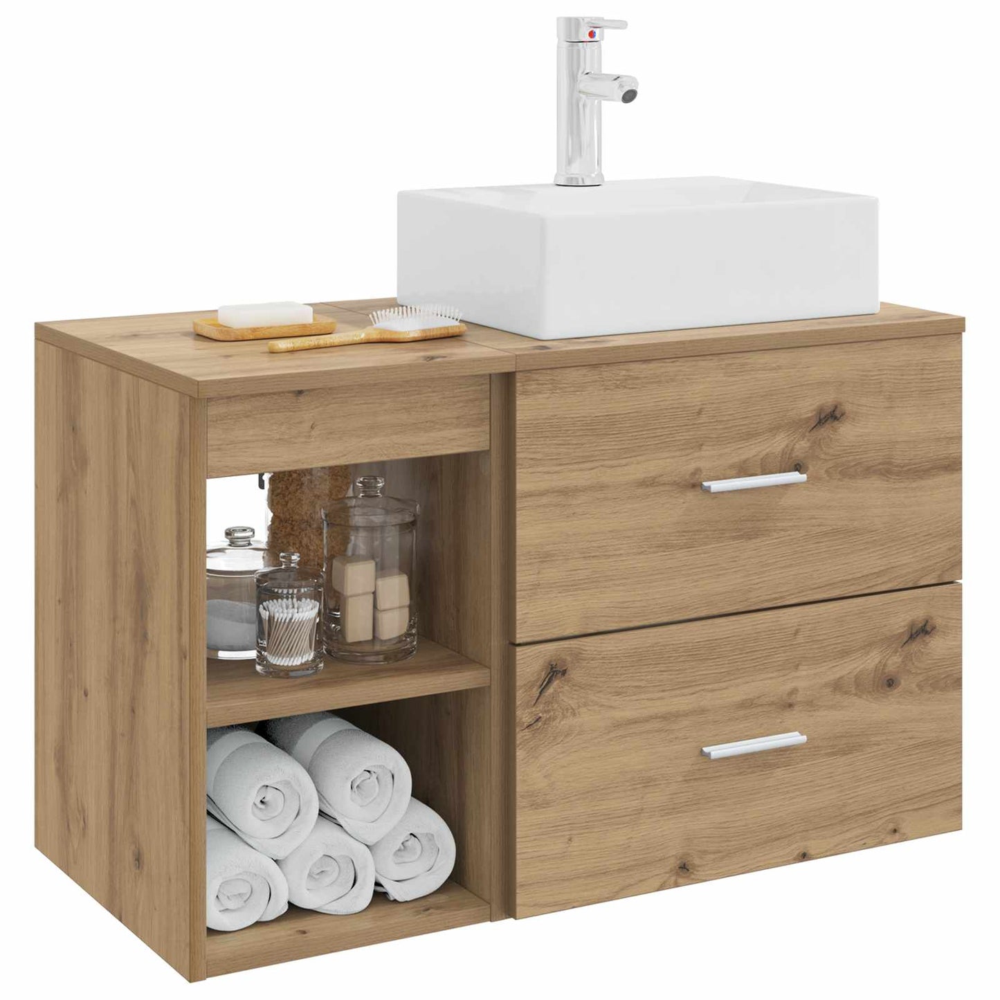 Badezimmermöbel-Set 2 stk. Artisan-Eiche Holzwerkstoff