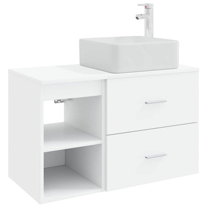 Badezimmermöbel-Set 2 stk. Weiß Holzwerkstoff