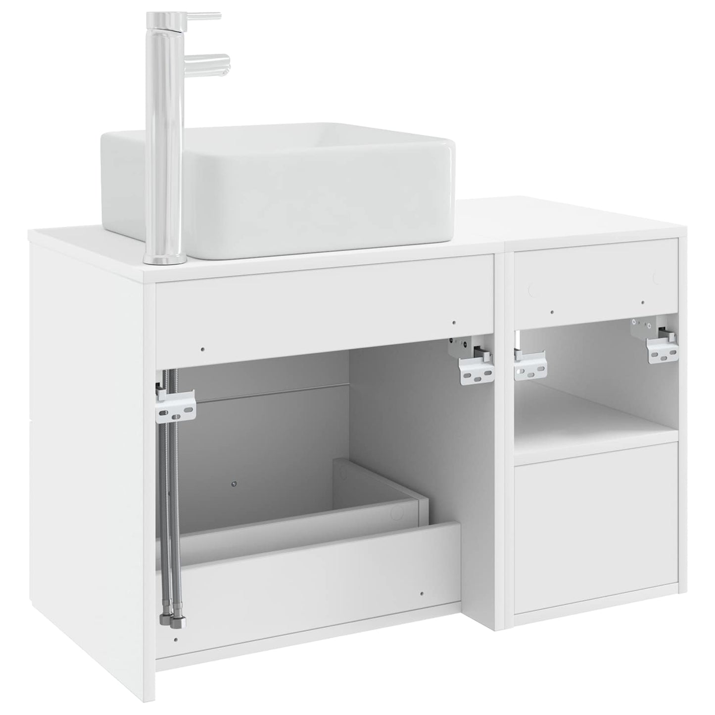 Badezimmermöbel-Set 2 stk. Weiß Holzwerkstoff