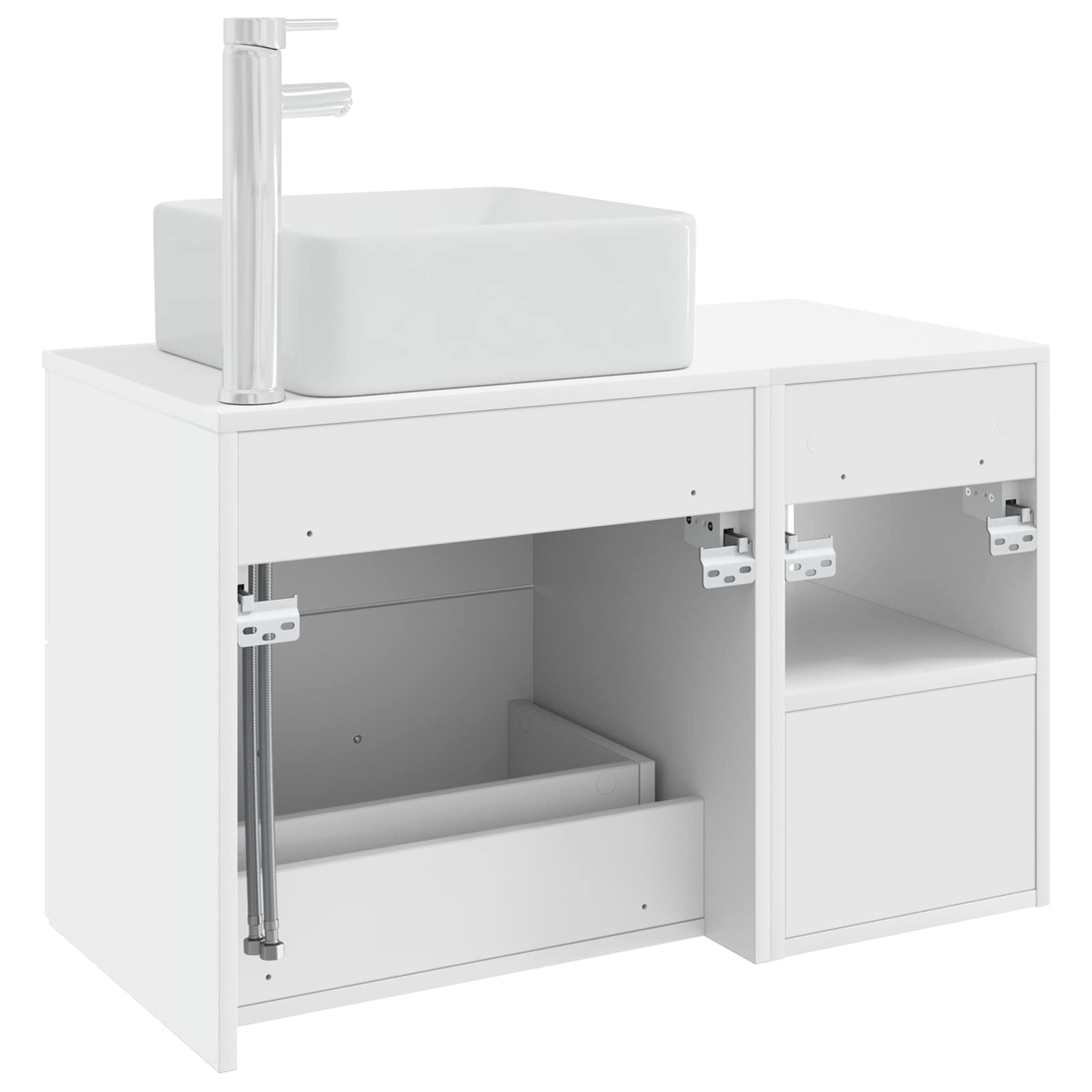 Badezimmermöbel-Set 2 stk. Weiß Holzwerkstoff
