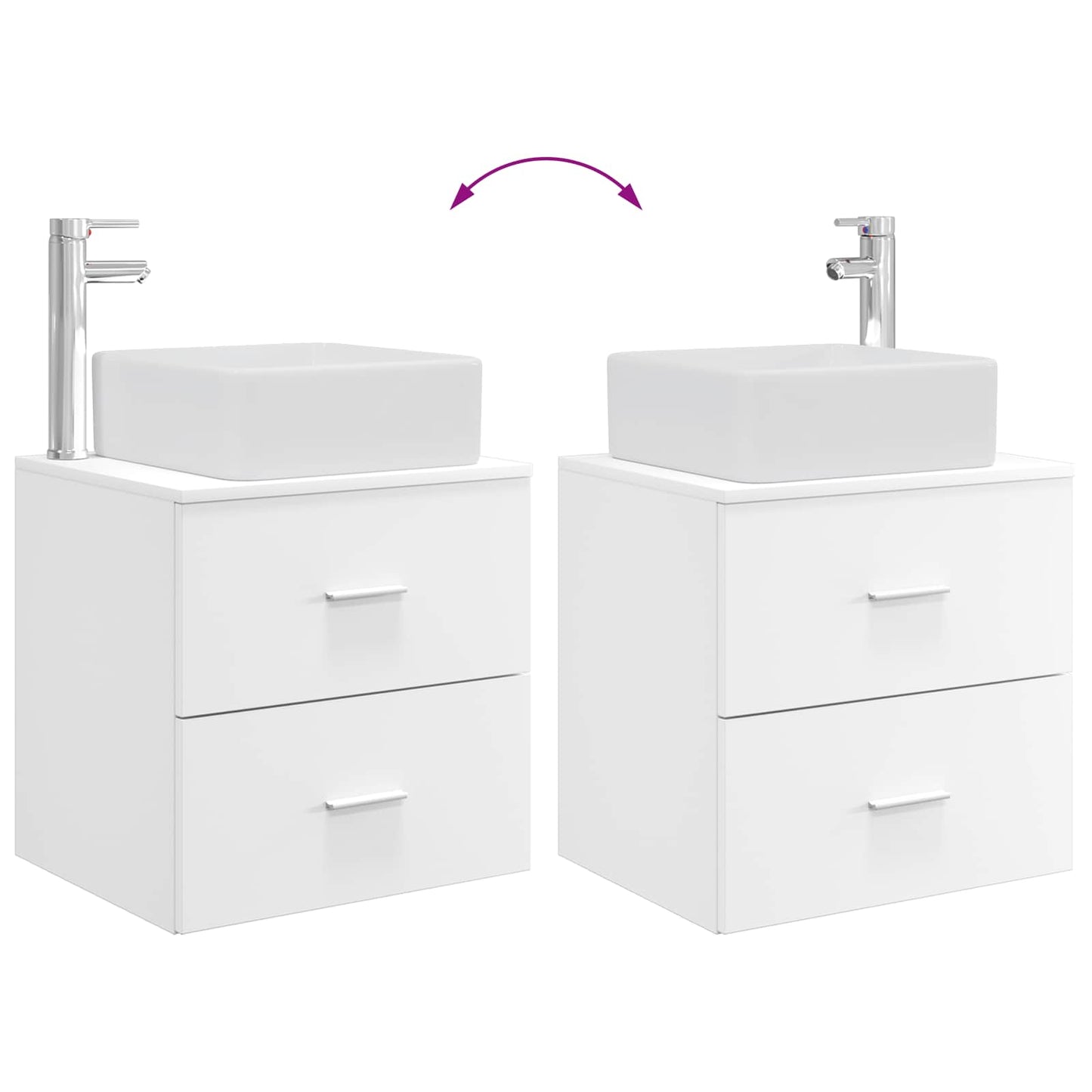 Badezimmermöbel-Set 2 stk. Weiß Holzwerkstoff