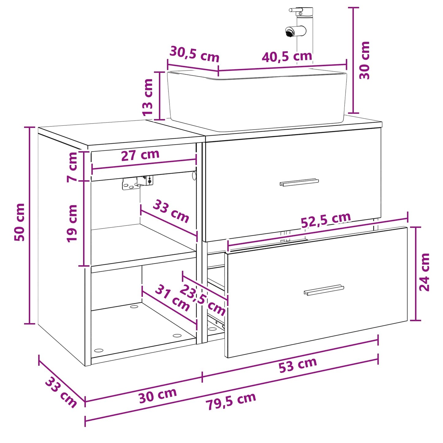 Badezimmermöbel-Set 2 stk. Weiß Holzwerkstoff