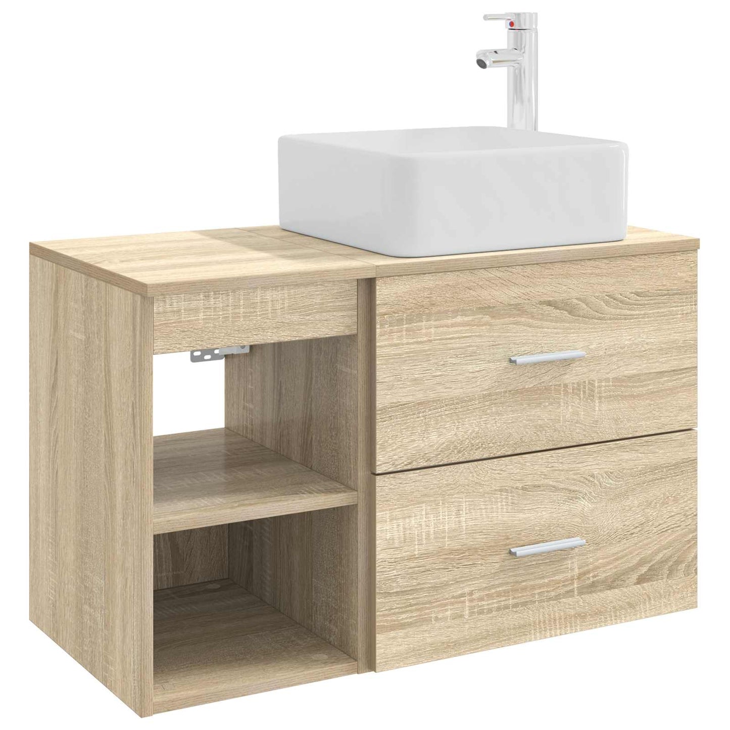 Badezimmermöbel-Set 2 stk. Sonoma-Eiche Holzwerkstoff