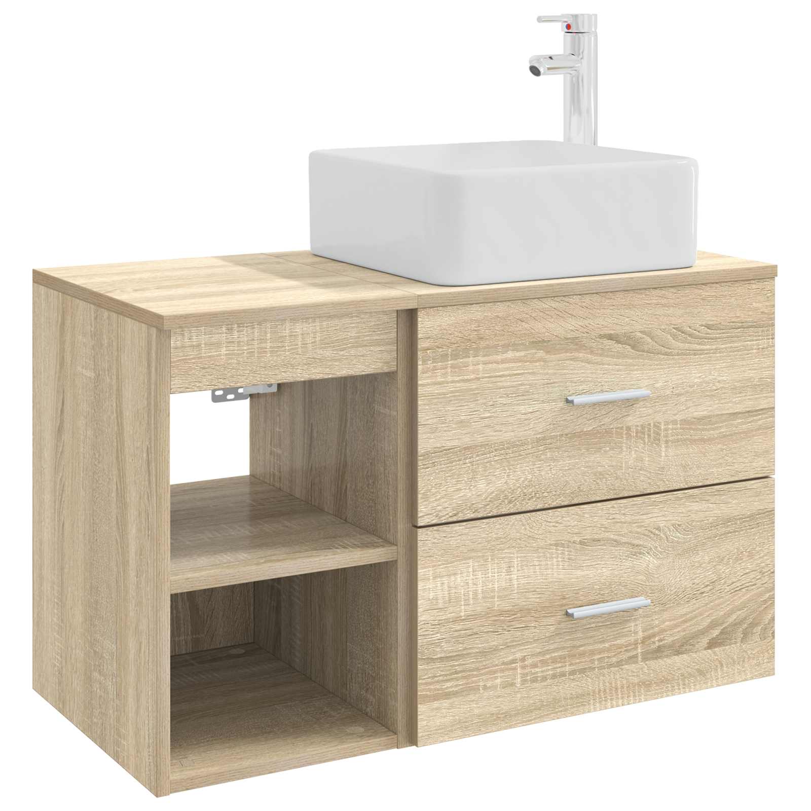 Badezimmermöbel-Set 2 stk. Sonoma-Eiche Holzwerkstoff