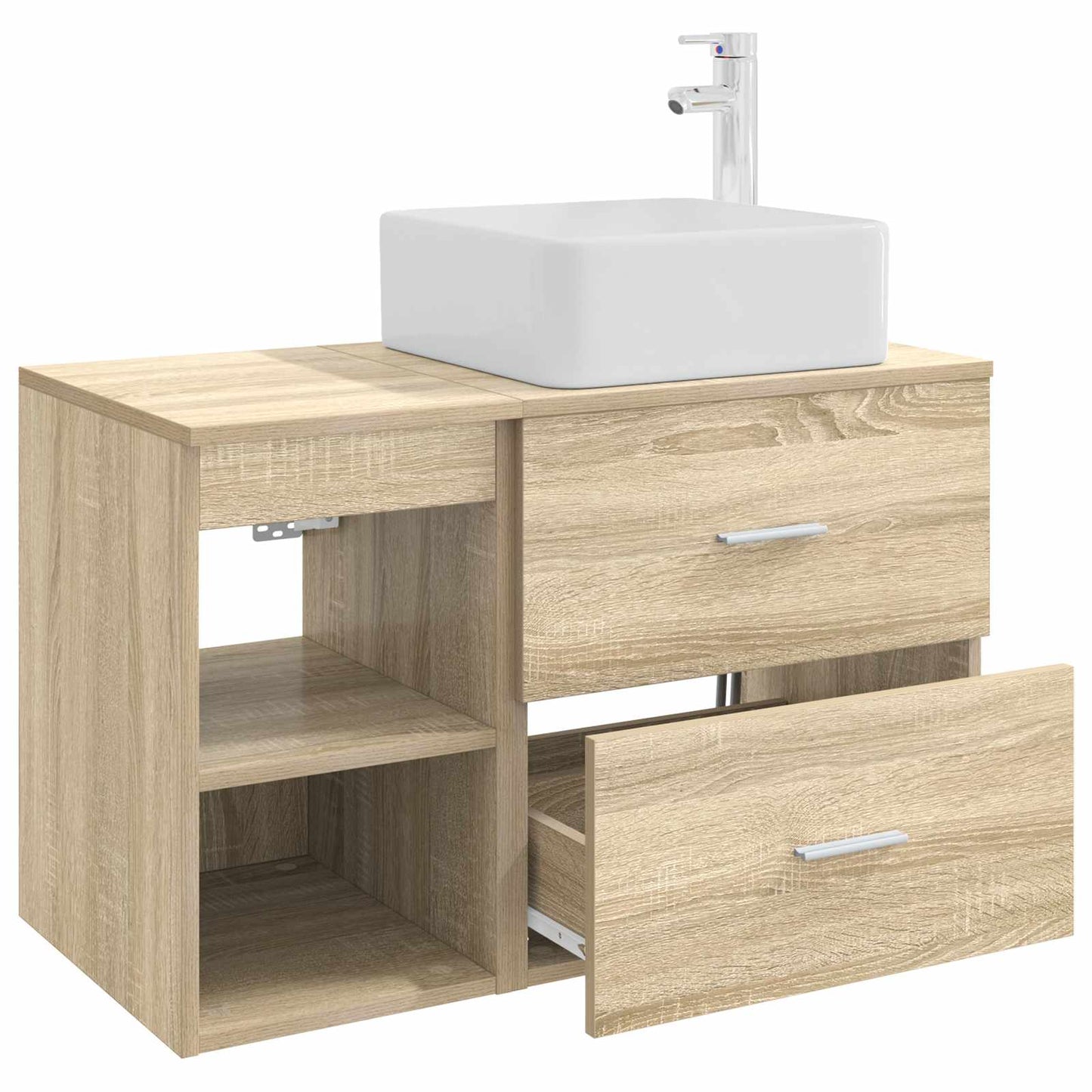 Badezimmermöbel-Set 2 stk. Sonoma-Eiche Holzwerkstoff