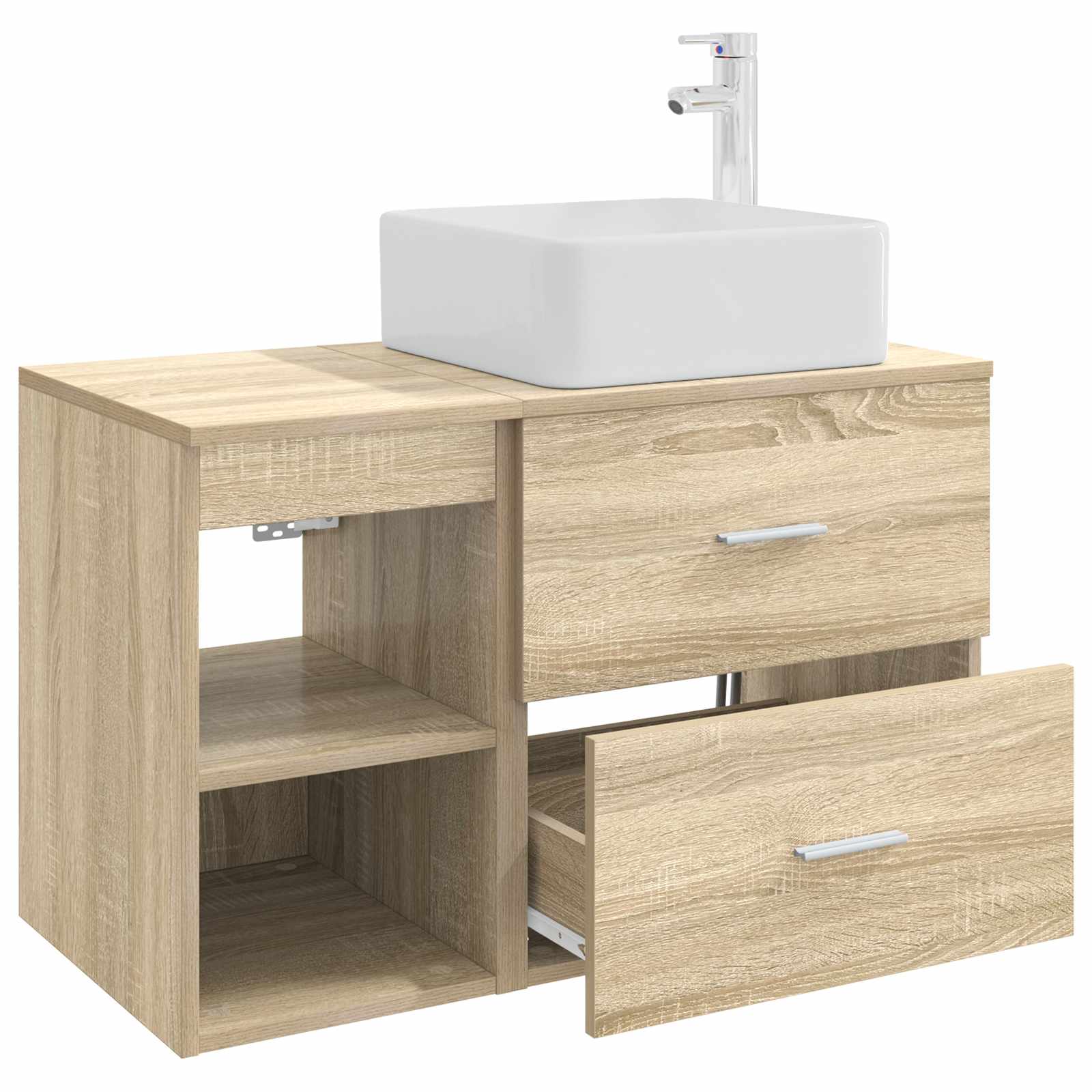 Badezimmermöbel-Set 2 stk. Sonoma-Eiche Holzwerkstoff
