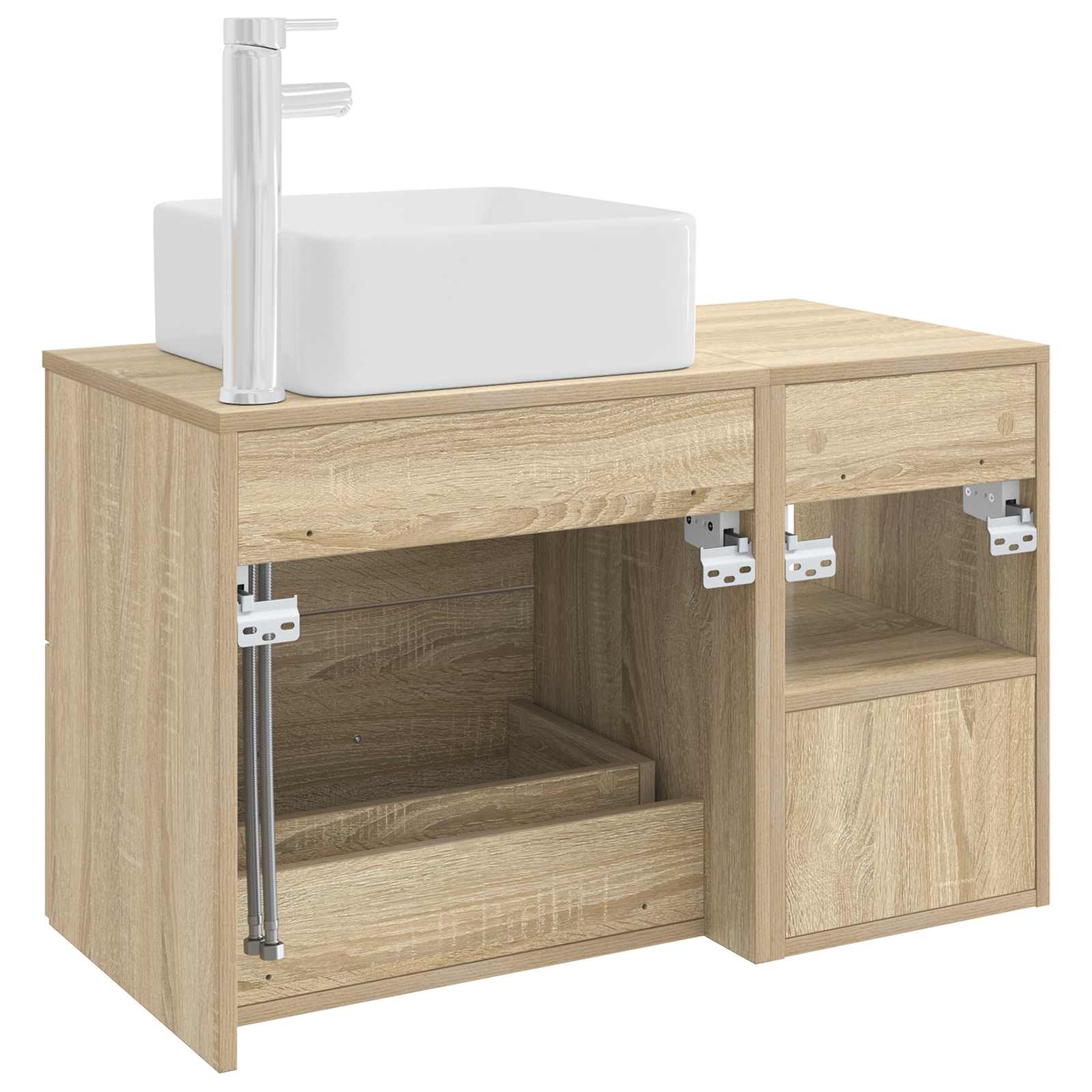 Badezimmermöbel-Set 2 stk. Sonoma-Eiche Holzwerkstoff