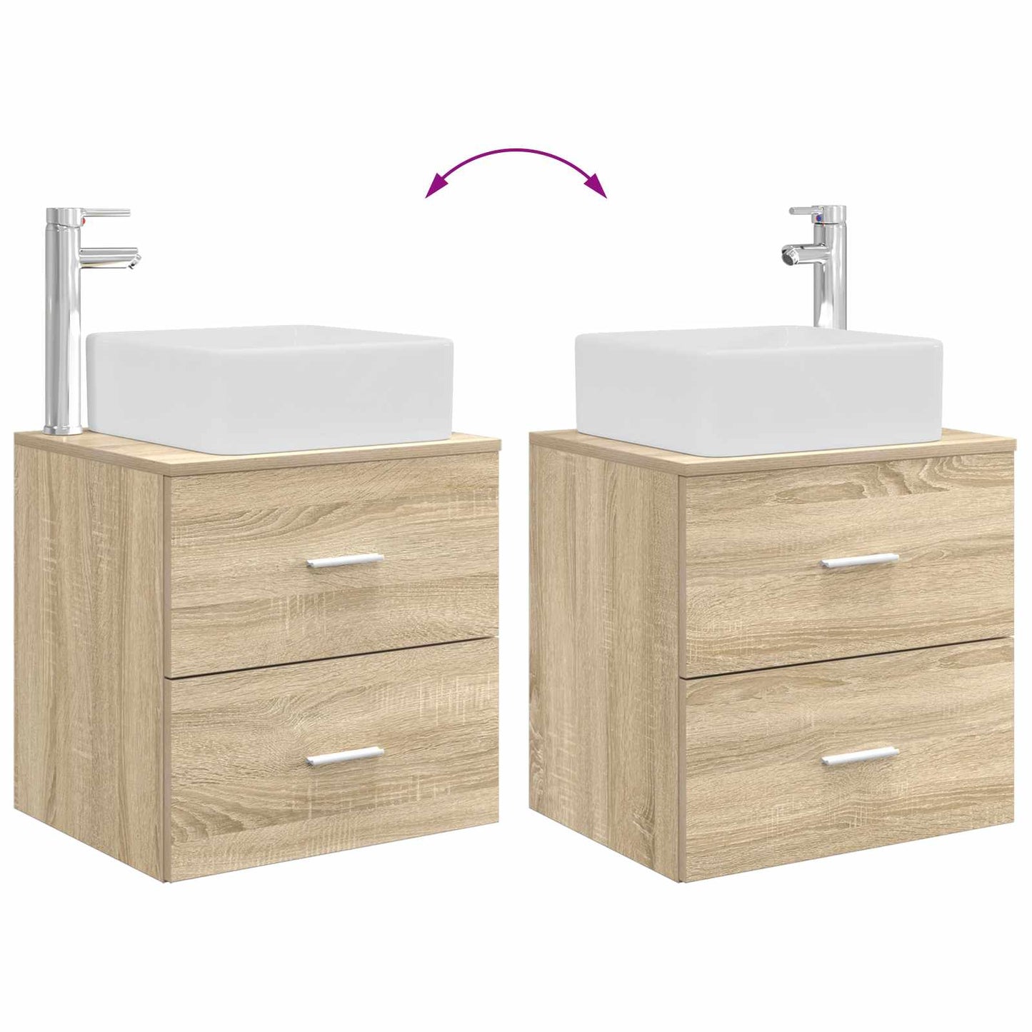 Badezimmermöbel-Set 2 stk. Sonoma-Eiche Holzwerkstoff