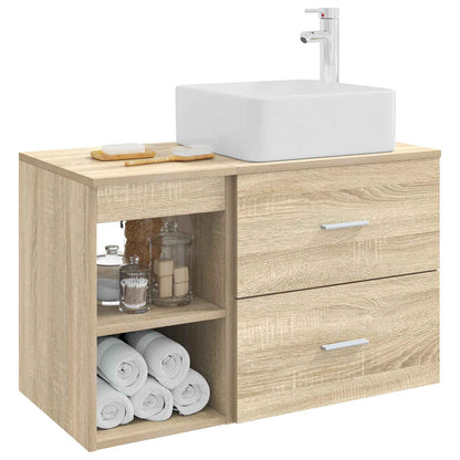 Badezimmermöbel-Set 2 stk. Sonoma-Eiche Holzwerkstoff