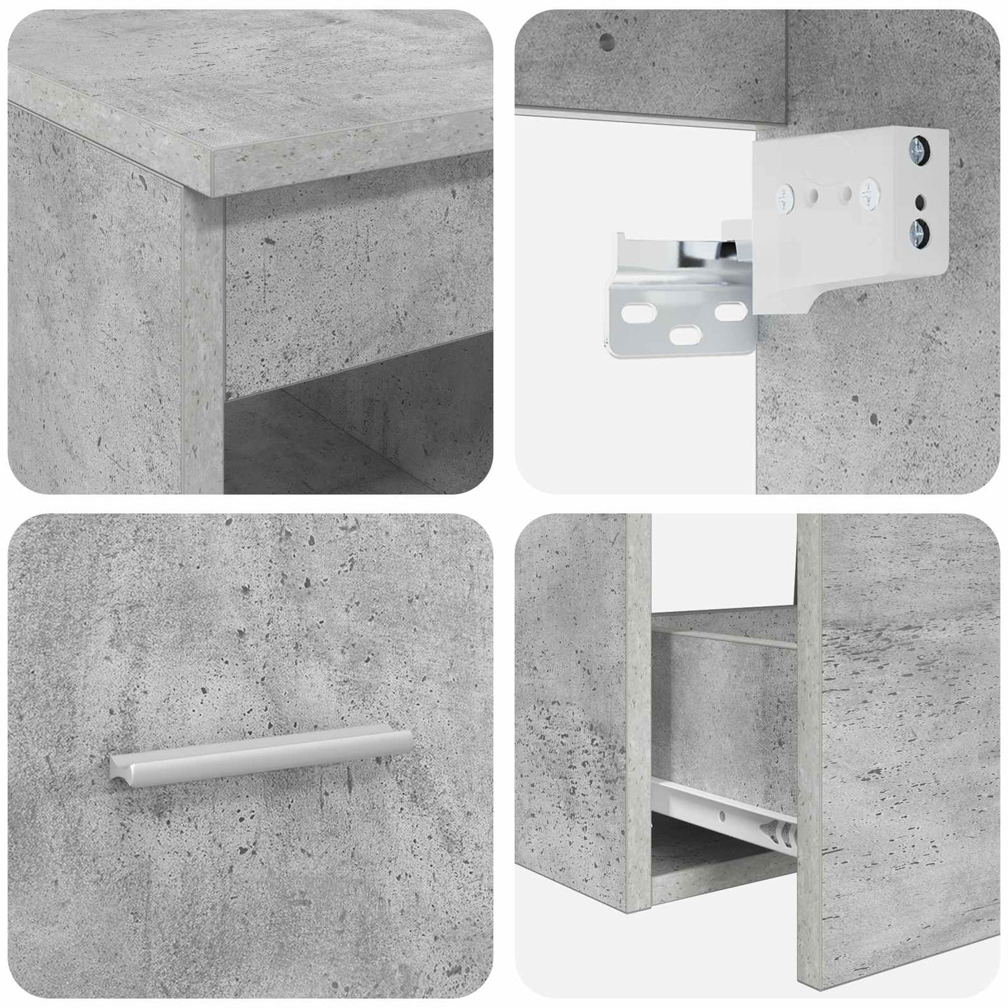 Badezimmermöbel-Set 2 stk. Betongrau Holzwerkstoff