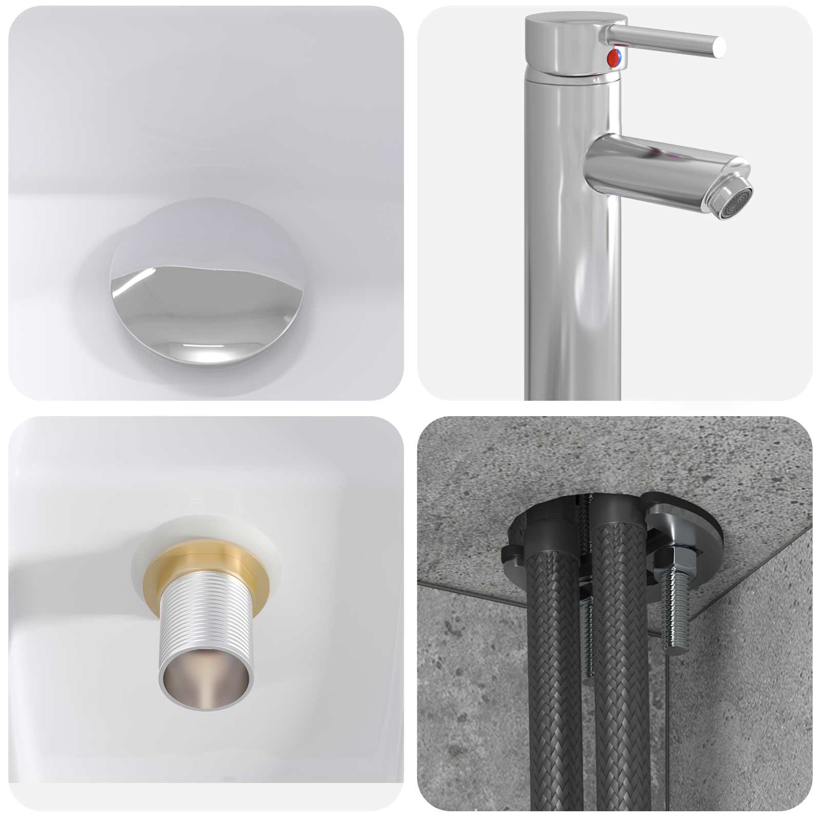 Badezimmermöbel-Set 2 stk. Betongrau Holzwerkstoff