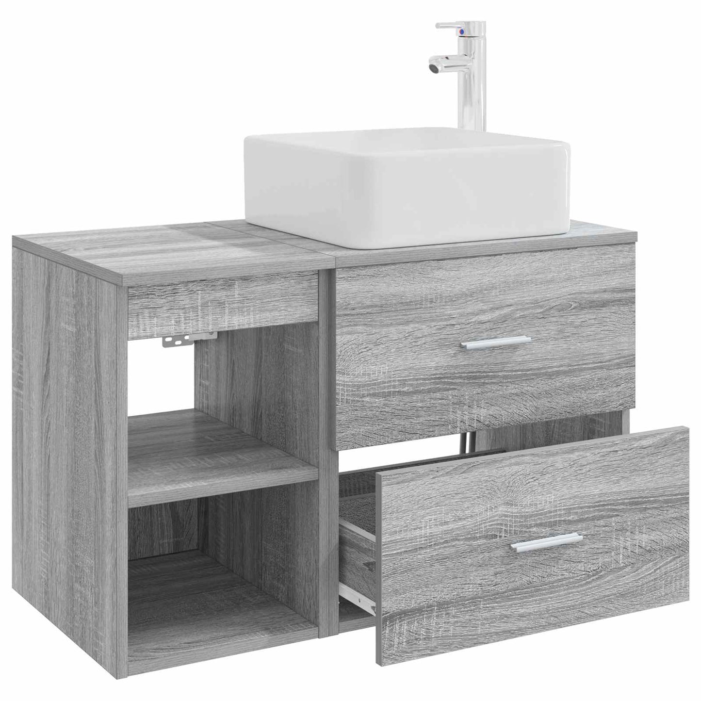 Badezimmermöbel-Set 2 pcs Grau Sonoma Holzwerkstoff