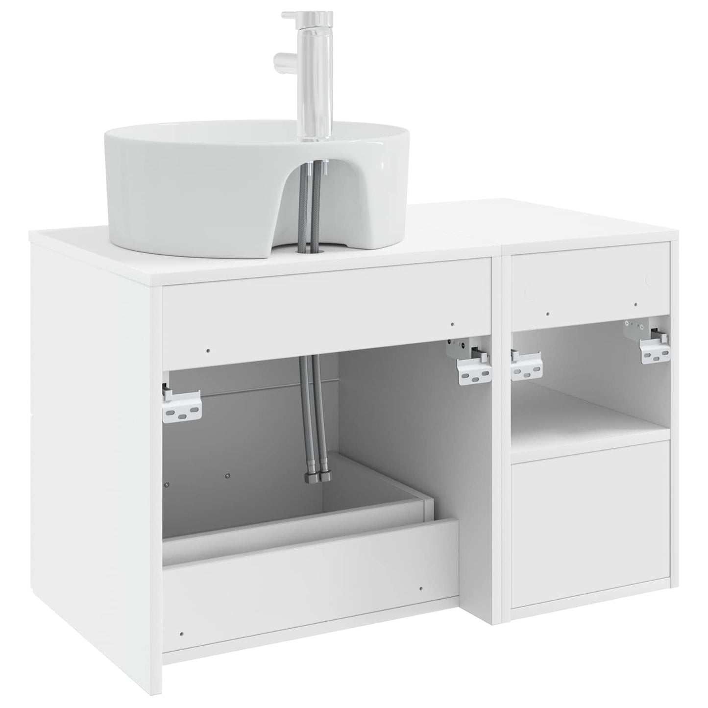 Badezimmermöbel-Set 2 pcs Weiß Holzwerkstoff