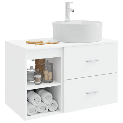 Badezimmermöbel-Set 2 stk. Weiß Holzwerkstoff