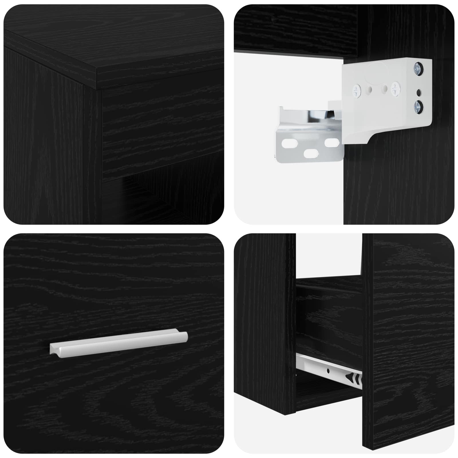 Badezimmermöbel-Set 2 stk. Schwarze Eiche Holzwerkstoff