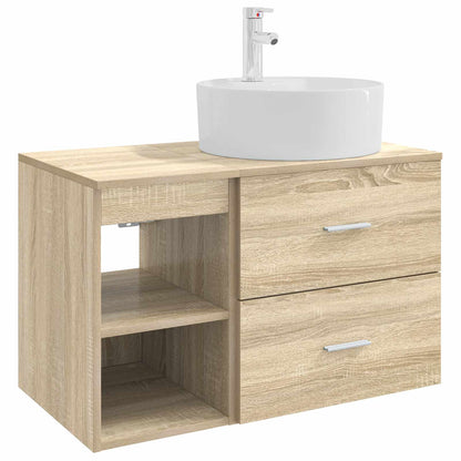 Badezimmermöbel-Set 2 stk. Sonoma-Eiche Holzwerkstoff