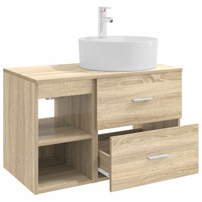Badezimmermöbel-Set 2 stk. Sonoma-Eiche Holzwerkstoff