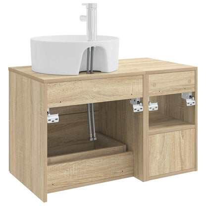 Badezimmermöbel-Set 2 stk. Sonoma-Eiche Holzwerkstoff