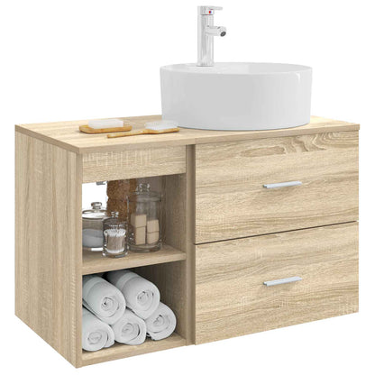 Badezimmermöbel-Set 2 stk. Sonoma-Eiche Holzwerkstoff