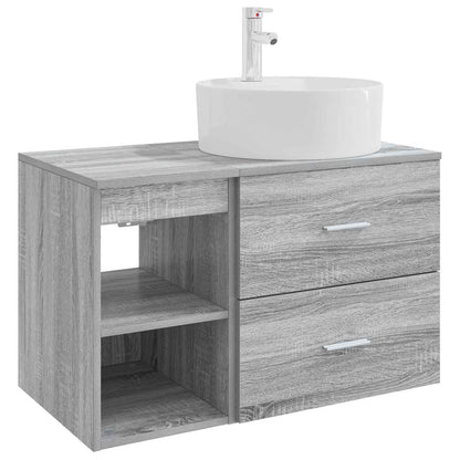 Badezimmermöbel-Set 2 stk. Grau Sonoma Holzwerkstoff
