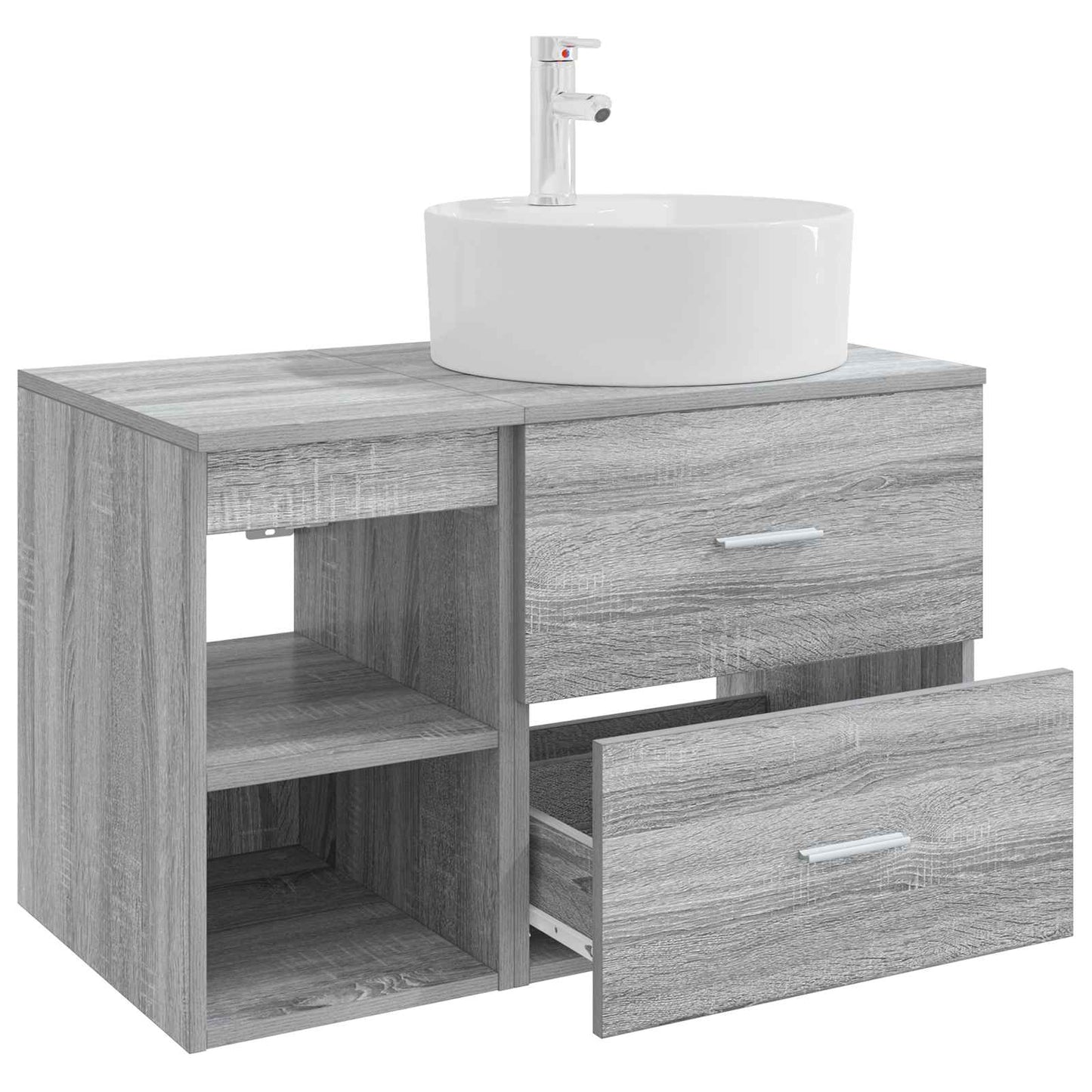Badezimmermöbel-Set 2 pcs Grau Sonoma Holzwerkstoff