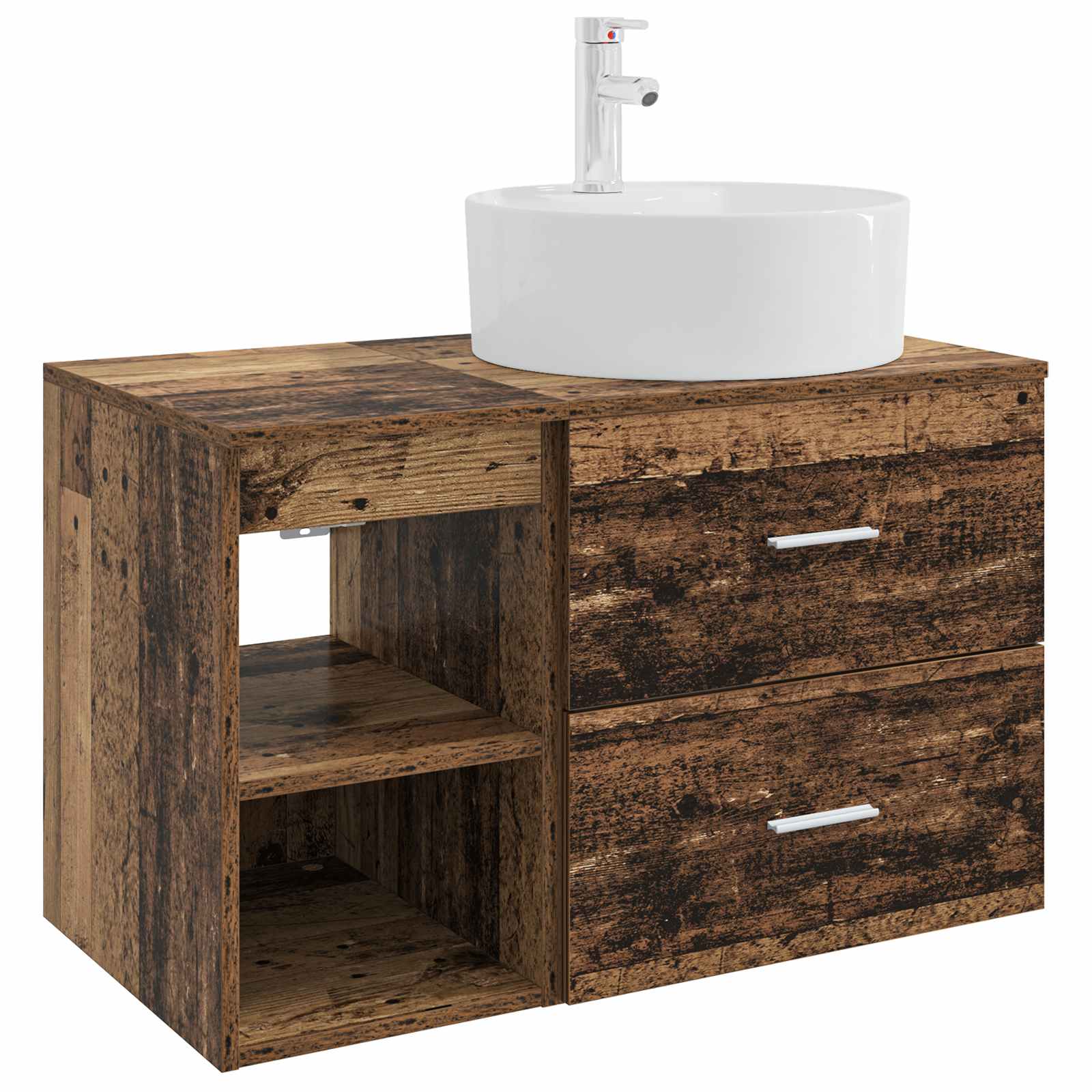 Badezimmermöbel-Set 2 stk. Altholz Holzwerkstoff