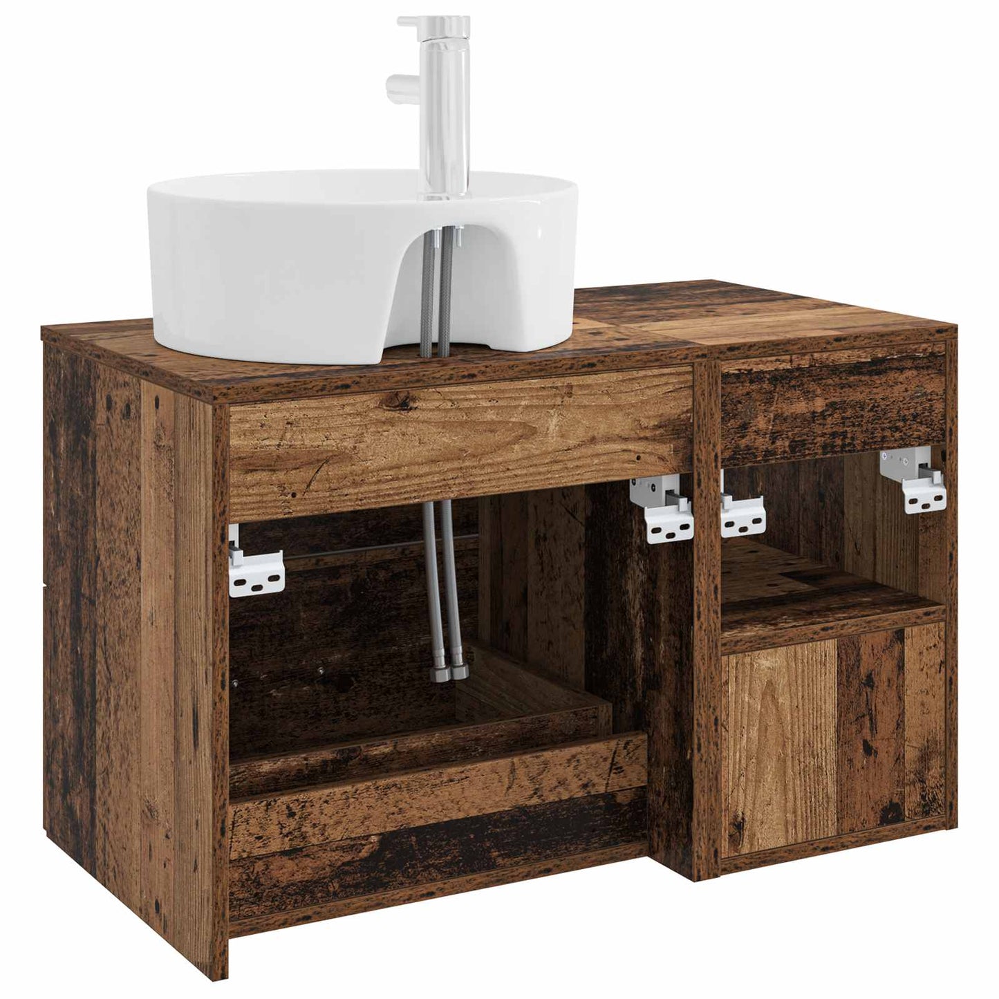 Badezimmermöbel-Set 2 stk. Altholz Holzwerkstoff