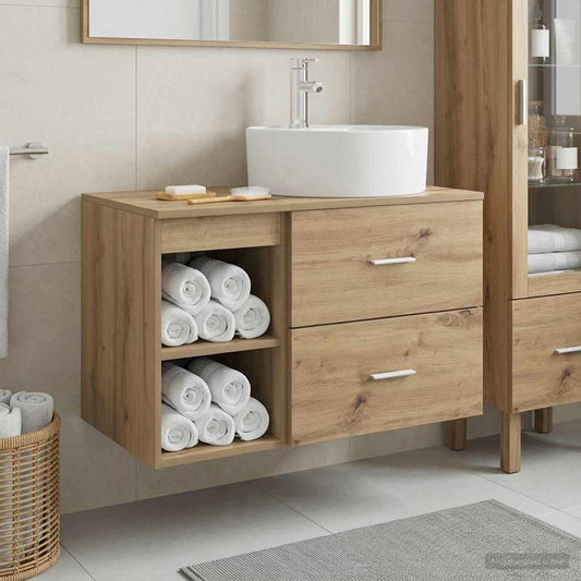 Badezimmermöbel-Set 2 Stk. Artisan-Eiche Holzwerkstoff