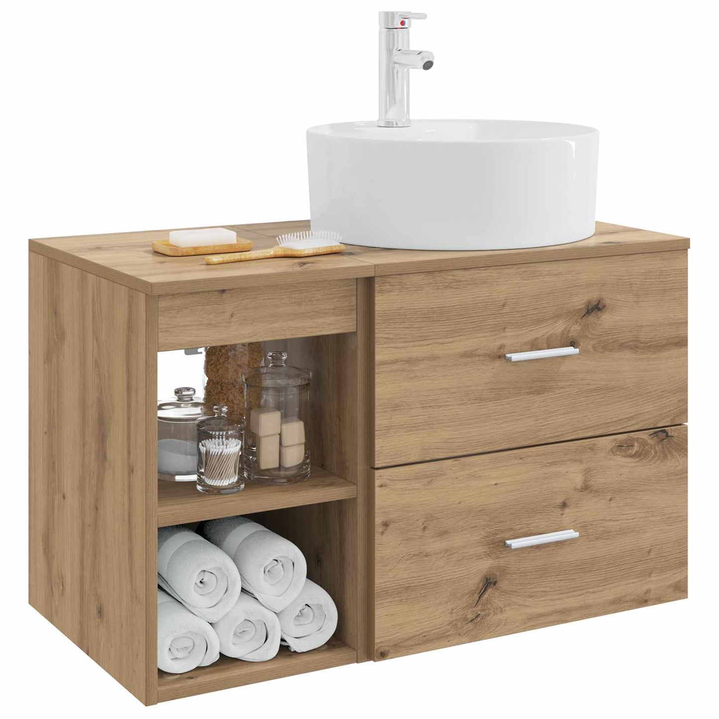 Badezimmermöbel-Set 2 stk. Artisan-Eiche Holzwerkstoff