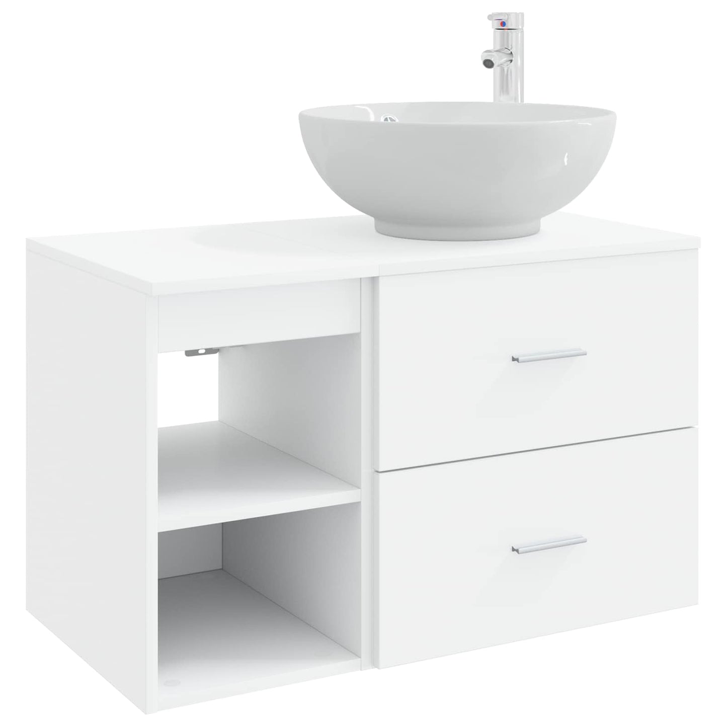 Badezimmermöbel-Set 2 pcs Weiß Holzwerkstoff