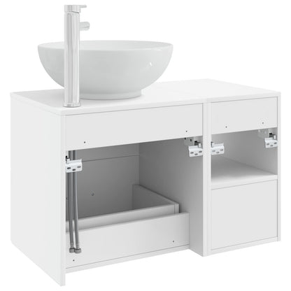 Badezimmermöbel-Set 2 stk. Weiß Holzwerkstoff