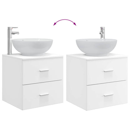 Badezimmermöbel-Set 2 stk. Weiß Holzwerkstoff