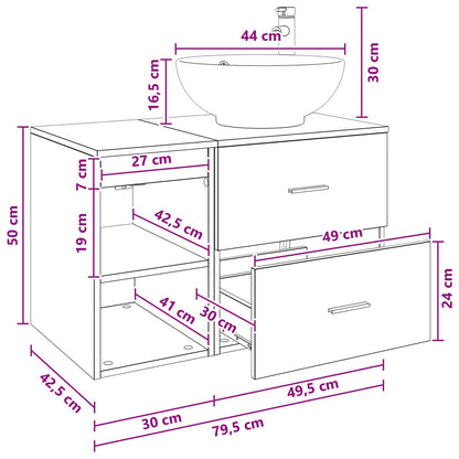 Badezimmermöbel-Set 2 stk. Weiß Holzwerkstoff