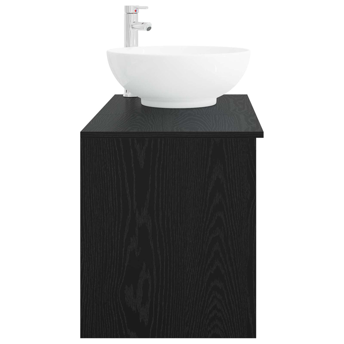 Badezimmermöbel-Set 2 stk. Schwarz Eichen-Optik Holzwerkstoff