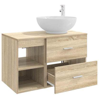Badezimmermöbel-Set 2 stk. Sonoma-Eiche Holzwerkstoff