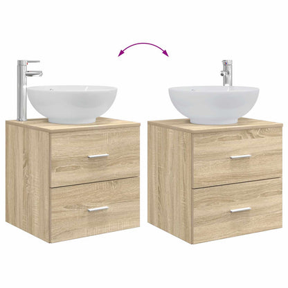 Badezimmermöbel-Set 2 stk. Sonoma-Eiche Holzwerkstoff