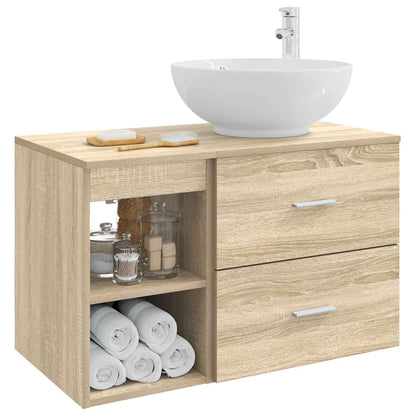 Badezimmermöbel-Set 2 stk. Sonoma-Eiche Holzwerkstoff