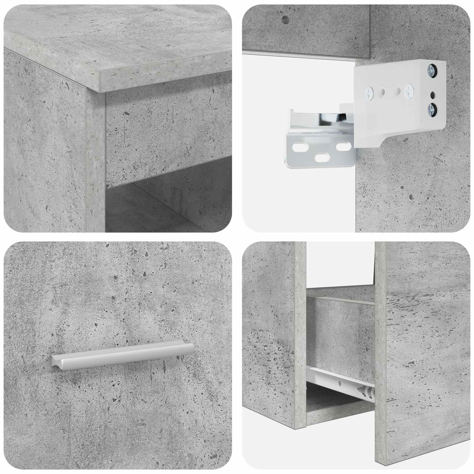 Badezimmermöbel-Set 2 stk. Betongrau Holzwerkstoff