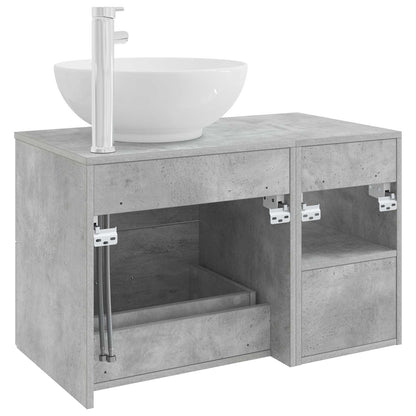 Badezimmermöbel-Set 2 stk. Betongrau Holzwerkstoff