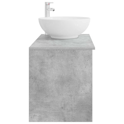 Badezimmermöbel-Set 2 stk. Betongrau Holzwerkstoff
