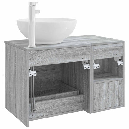 Badezimmermöbel-Set 2 stk. Grau Sonoma Holzwerkstoff